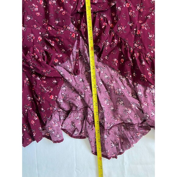 Francesca’s Mi Ami Red Floral Maxi Wrap Dress Size Large - Picture 4 of 8